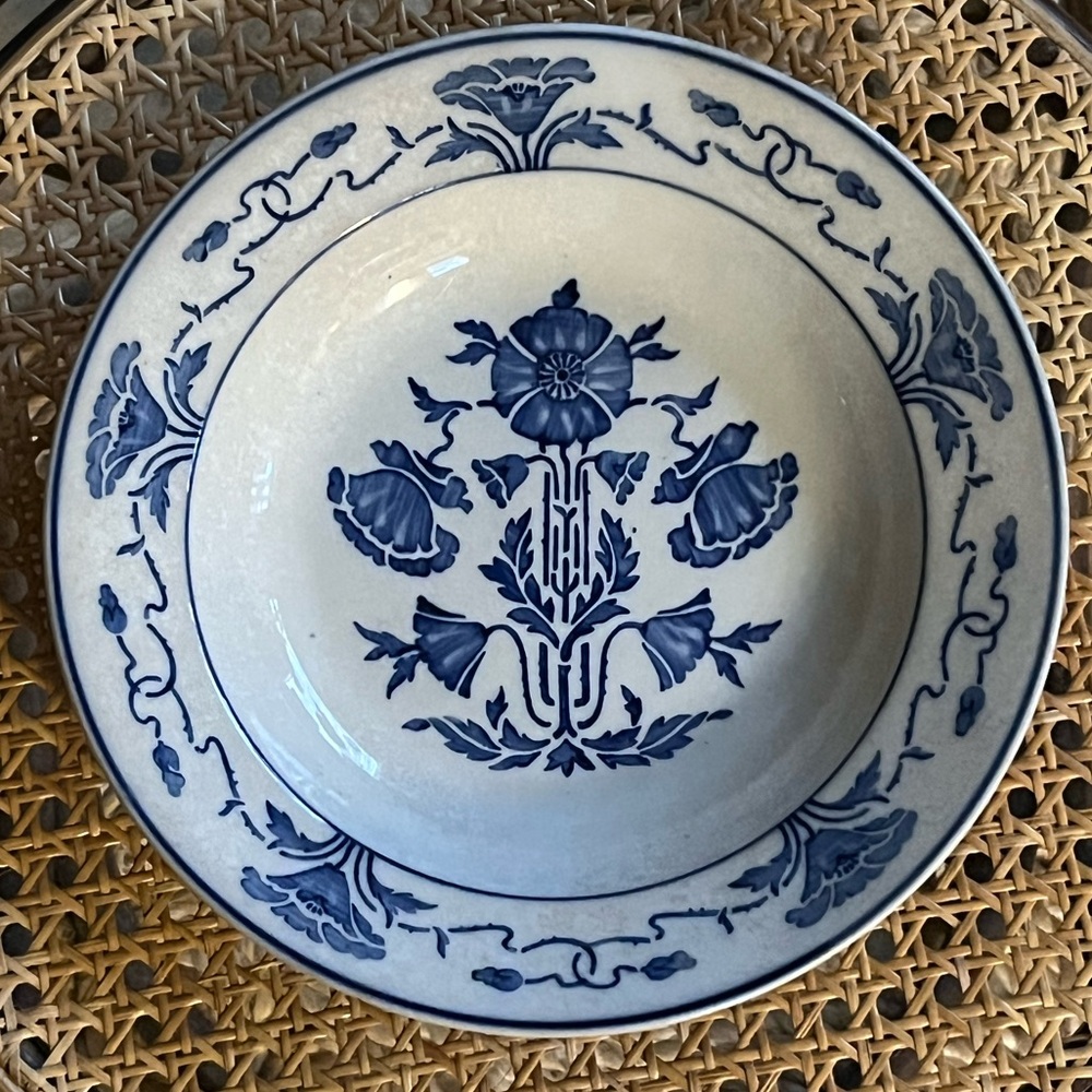 1882 Saxony Rimmed Soup Bowl Germany